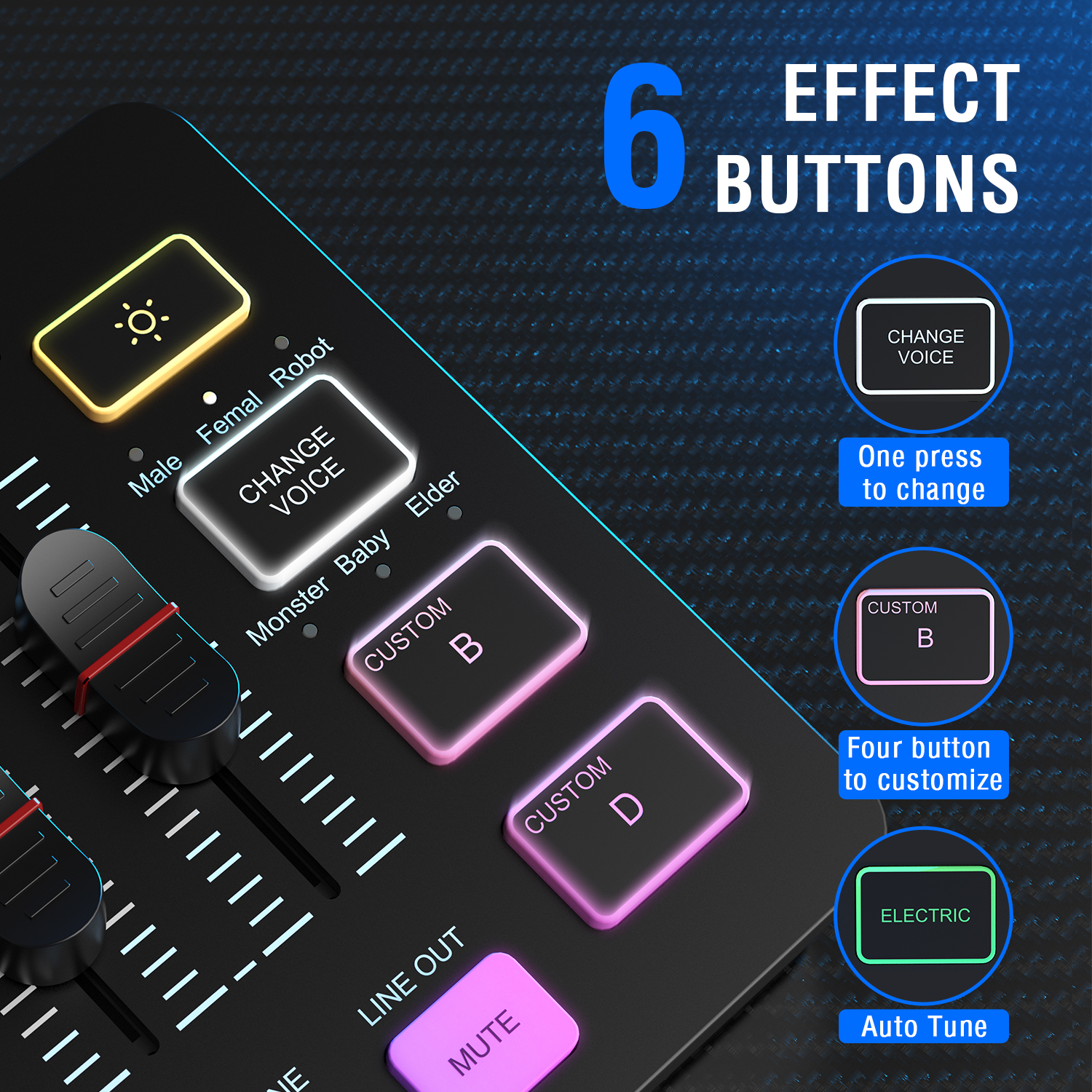 FIFINE Gaming Audio Mixer, Streaming RGB PC Mixer With XLR Microphone