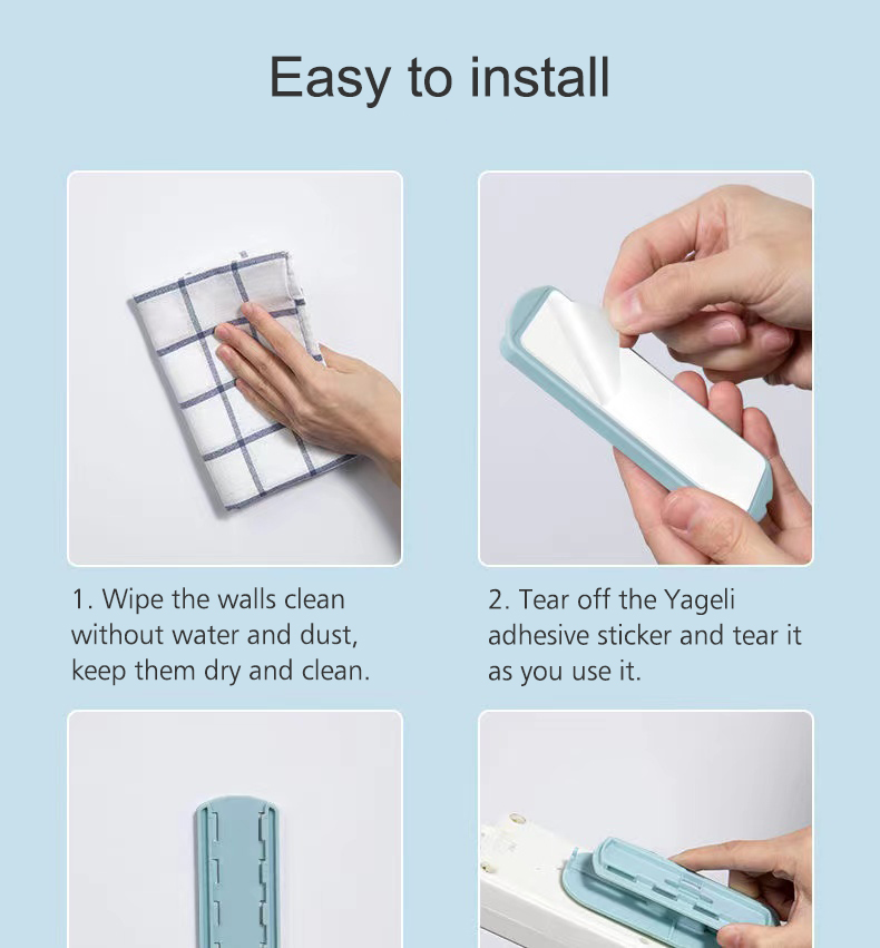 Wall Mounted Socket Extension Sticker Wall Free Punch Self Adhesive ...