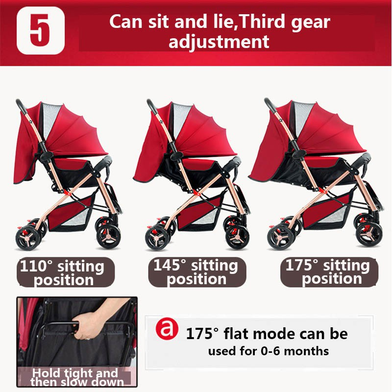 Stroller For Baby Reversible Baby Stroller Newborn Foldable Stroller 0