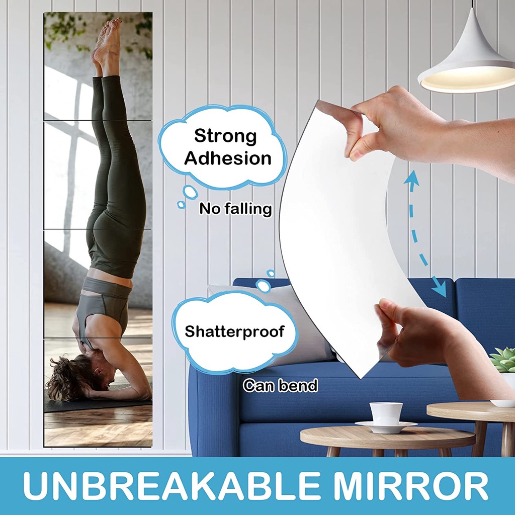 Keycool Home DIY HD Acrylic Mirror Wall Sticker Full Body Mirror ...
