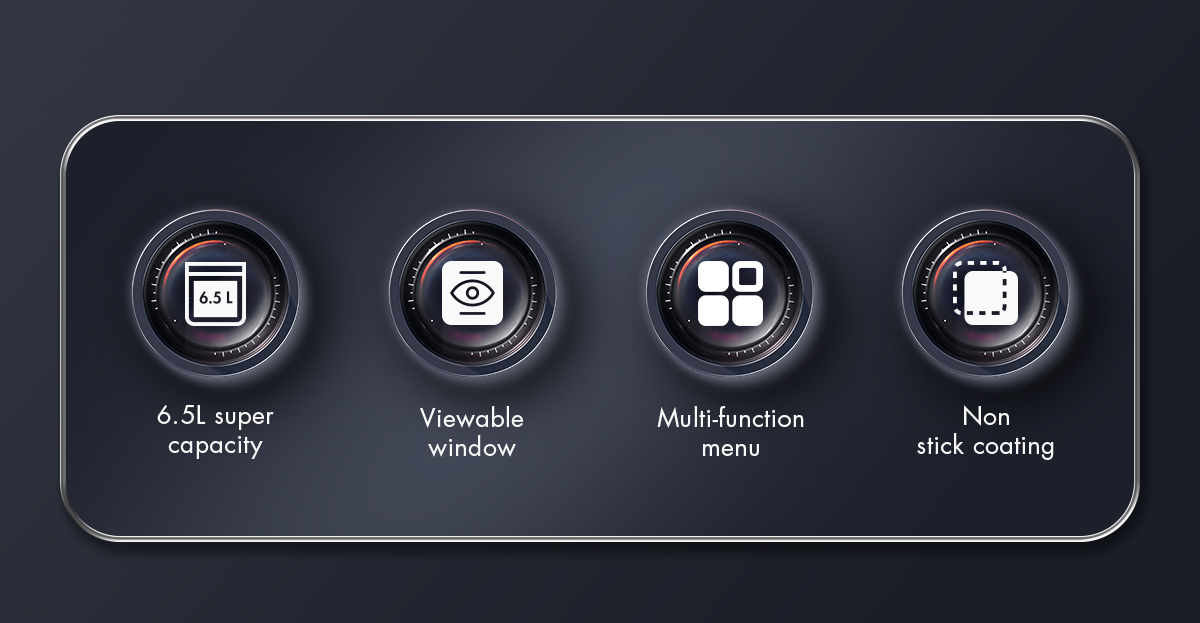 Gaabor Digital Display Air Fryer Viewable Window Icon MultiFunction