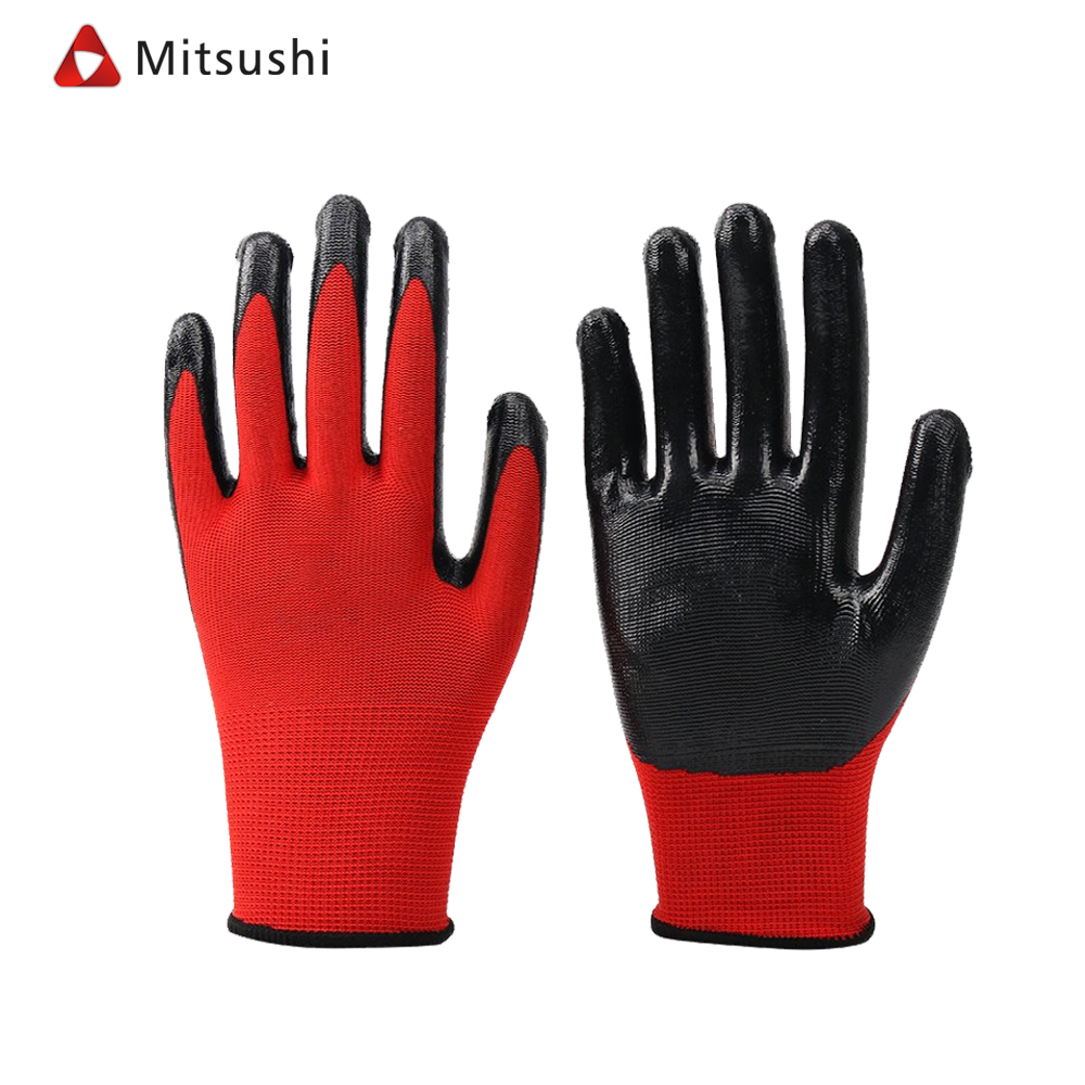 Mitsushi 10" Nitrile Rubber Gloves OilResistant Safety Construction Gloves Working Gloves