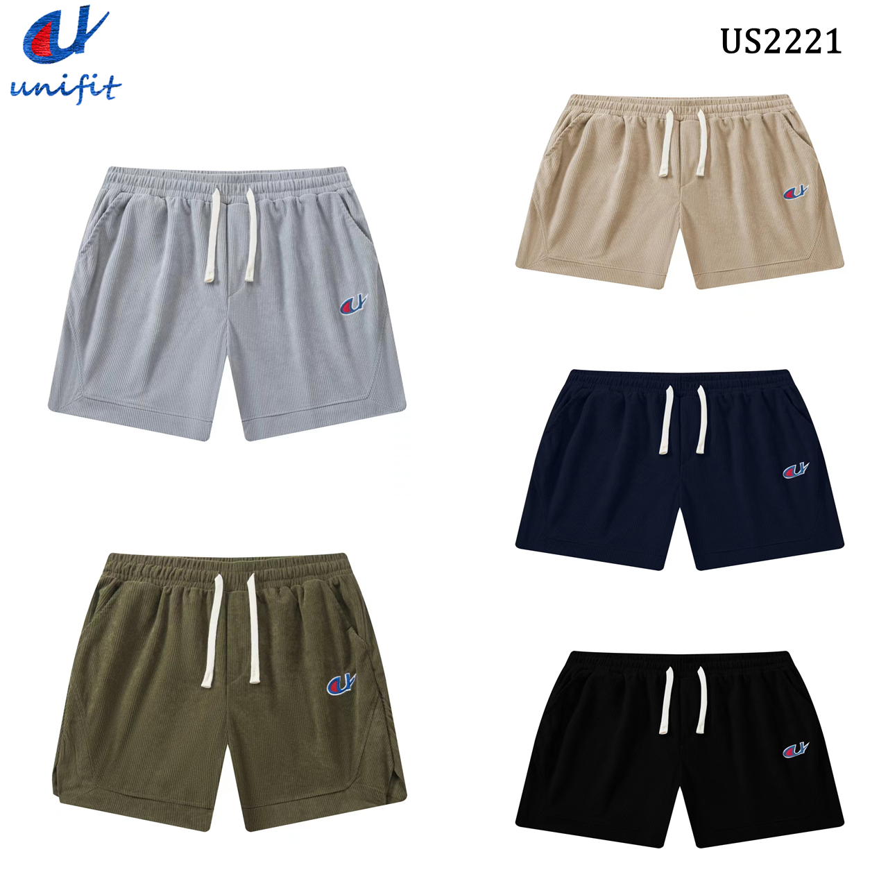 UNIFIT Men's Corduroy Sweat Shorts Above the Knee US2221 | Shopee ...