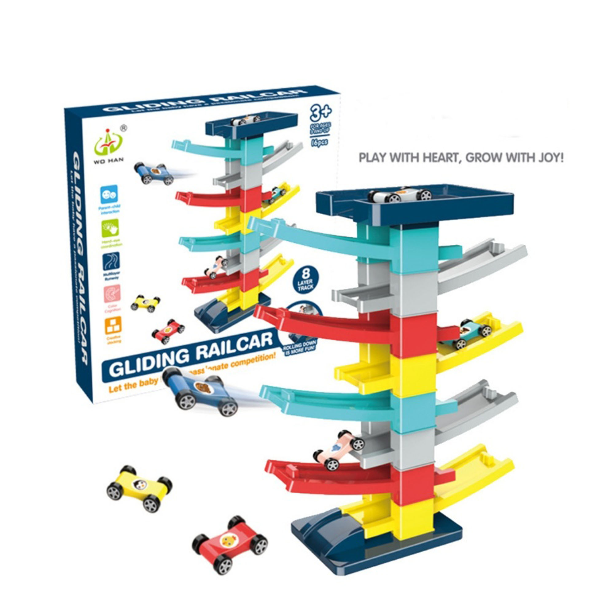 Children Gliding Glide Rail Car Educational Inertia Baby Mini Car Toys ...