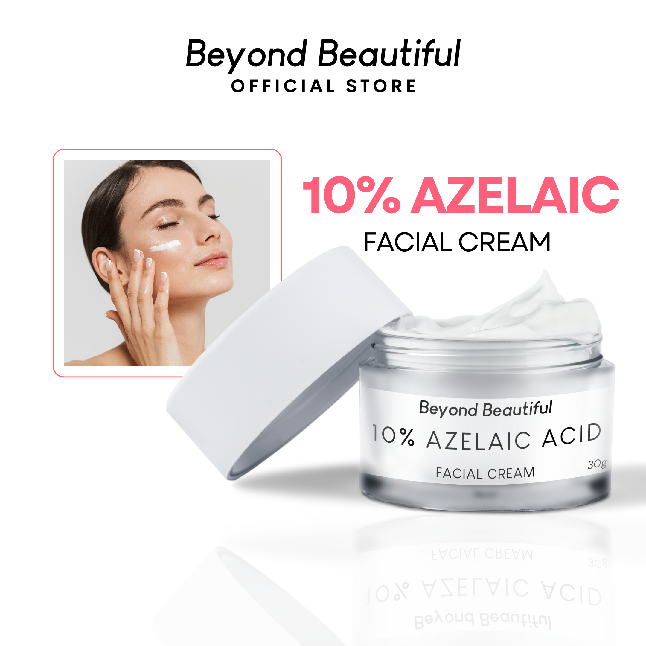 Beyond Beautiful 10% Azelaic Acid Facial Cream (30g) Melasma Treatment ...