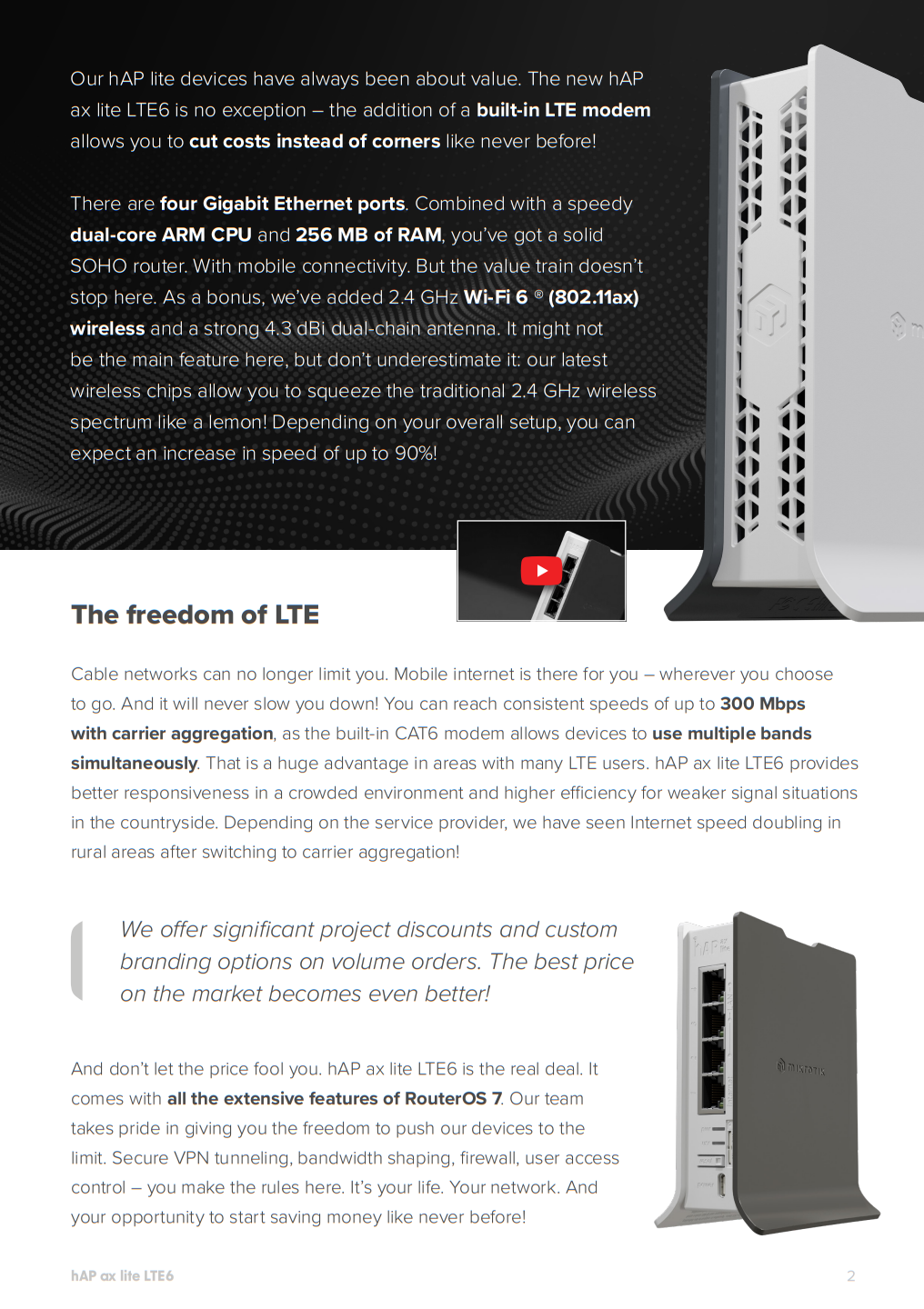 [NEW] MikroTik hAP ax lite LTE6 - WiFi 6 LTE Router (Simbased) - CAT6 ...