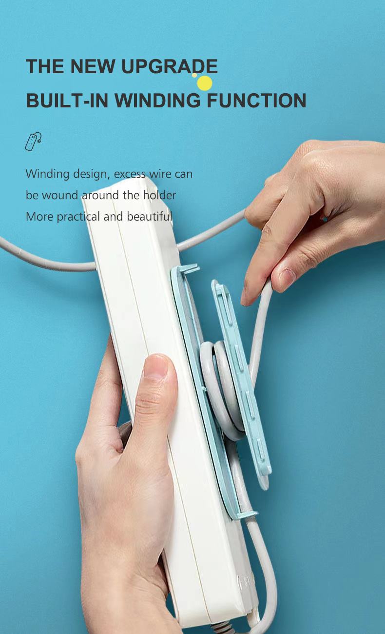 Wall Mounted Socket Extension Sticker Cable Organizer Wall Free Punch ...