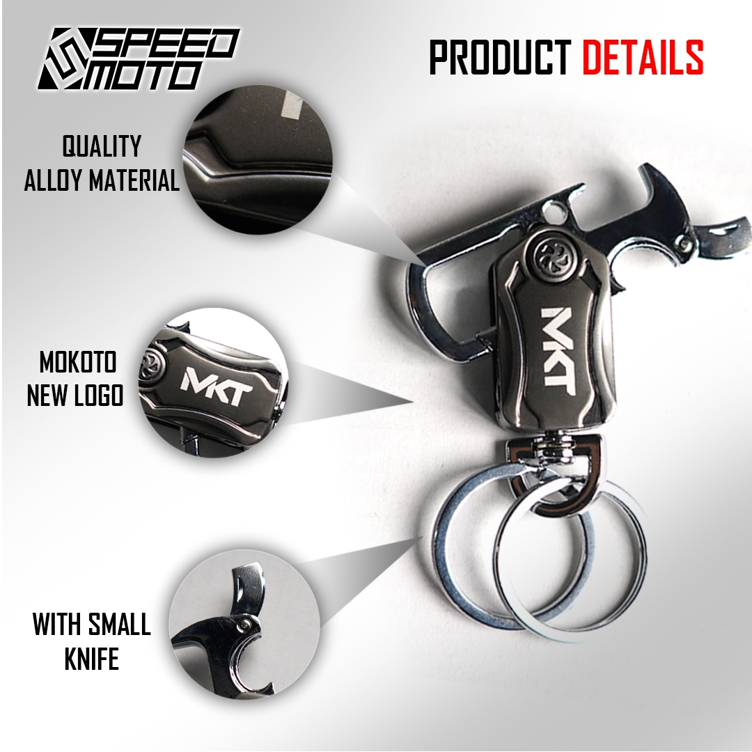 MOKOTO UNIVERSAL KEY CHAIN DESIGN BB ALLOY KEY HOLDER FOR MOTORCYCLES ...