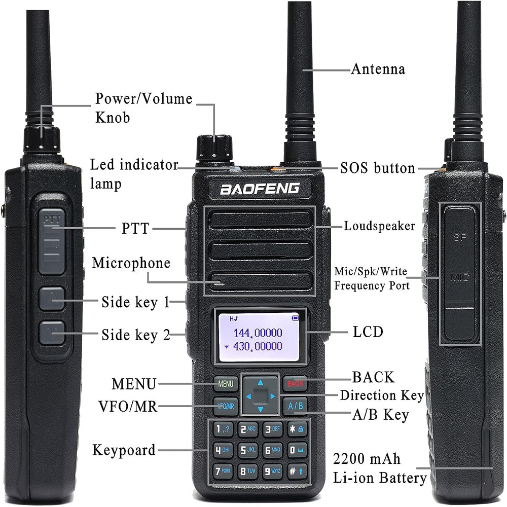 BaoFeng BF-H6 (Single & Set of 2/3/4) Walkie-Talkie Dual-Band VHF/UHF ...