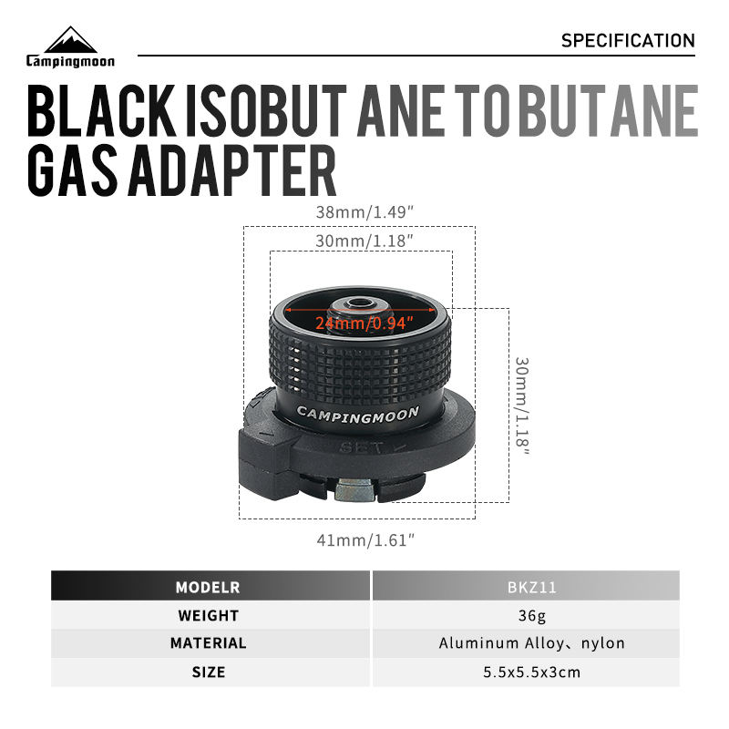 CAMPINGMOON Butane Gas Converter Adapter Nozzle to Screw Type Adaptor ...