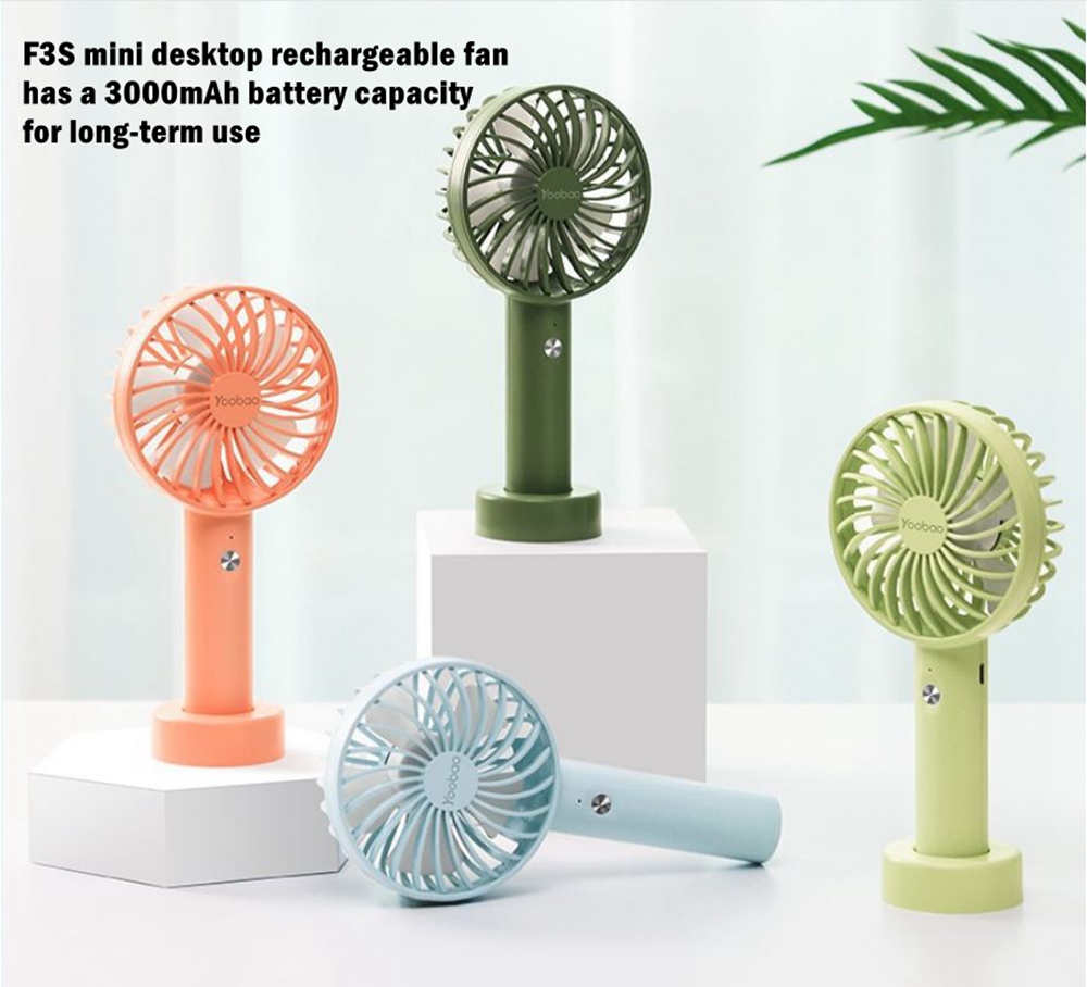 Yoobao F3S Mini Rechargeable Handheld Cooling Fan with Stand 3000mAh