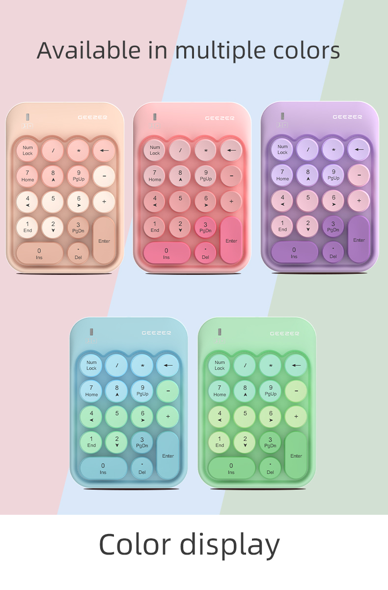 MOFii GEEZER Z5 Macaron Mixed Color Wireless Numeric Keypad Office ...