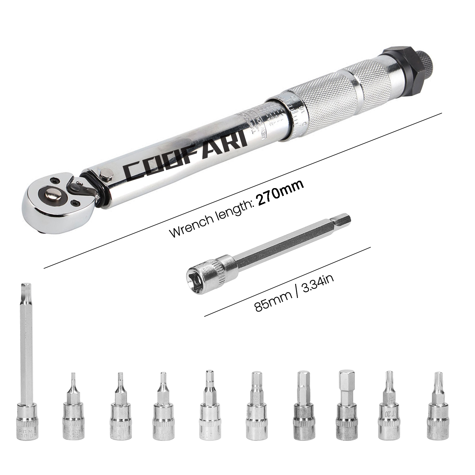 1/4" DR 5-25Nm Bike Torque Wrench Set With Hex and Bit Fixing Tool ...