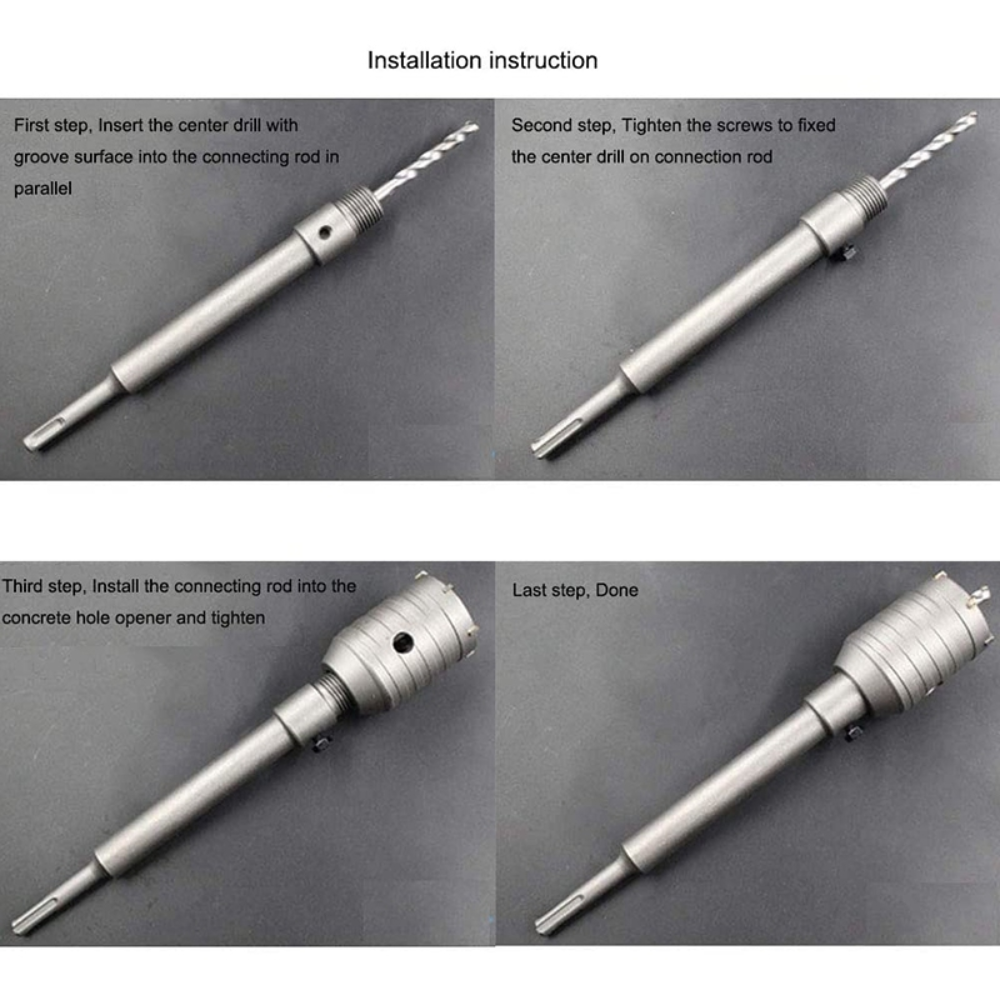 3Pcs 30/40/50Mm Sds Plus Shank Hole Saw Cutter Concrete Cement Stone ...