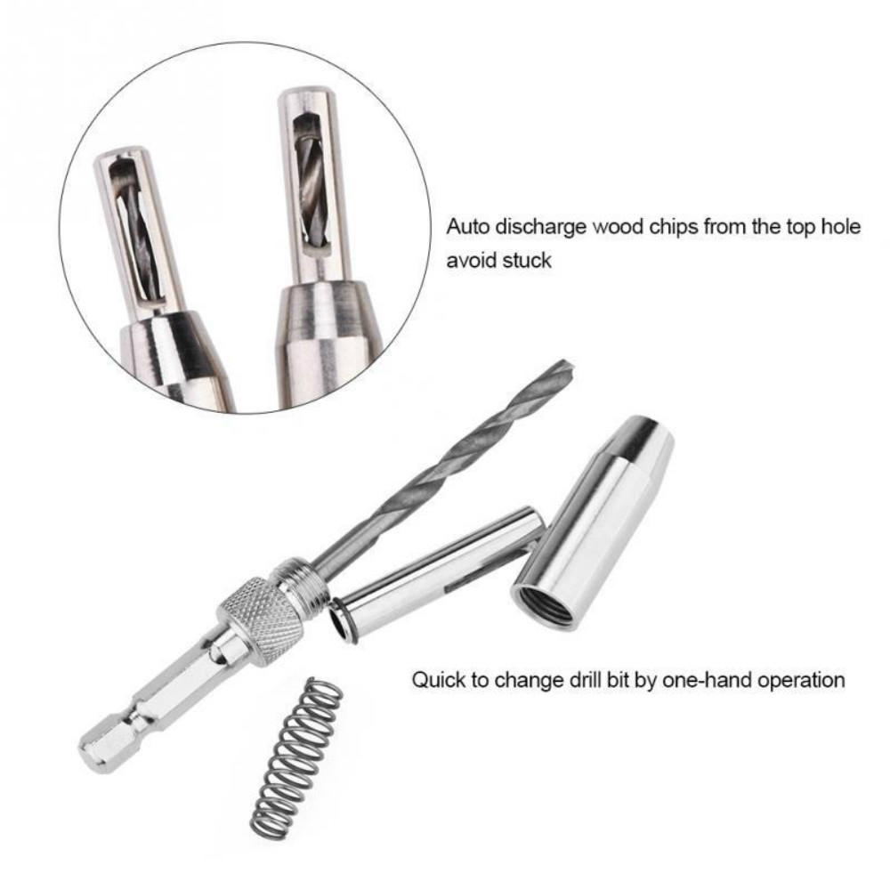 Drill Bit Set Hole Puncher Hinge Tapper For Doors Self Centering ...