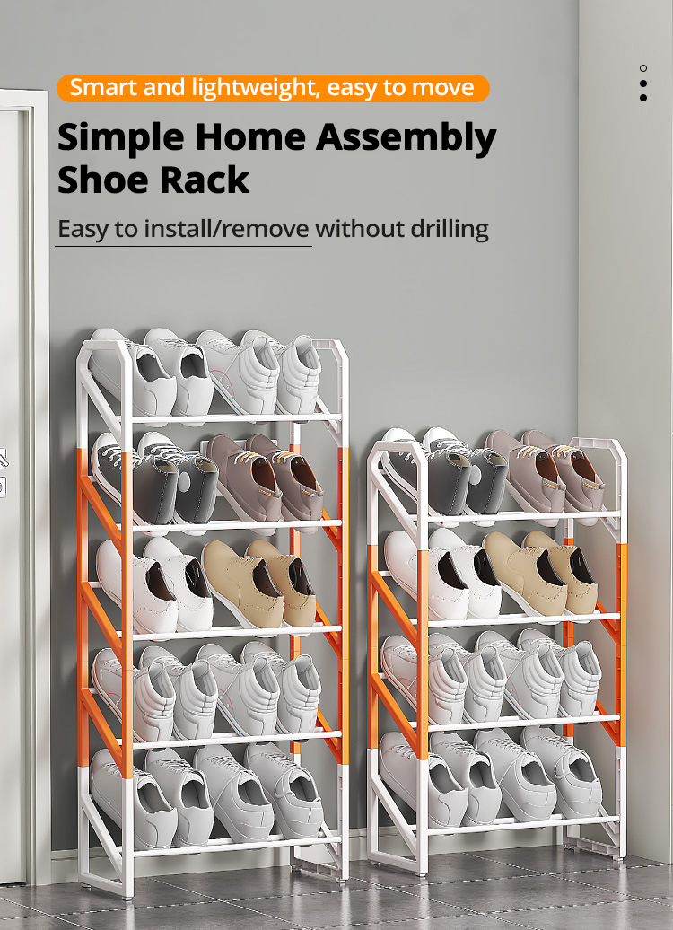 5-Layer / 6-Layer Shoe Rack Multifunctional Plastic Stackable Shoe ...