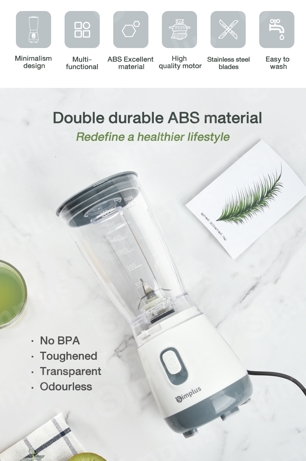 Simplus Blender Food Processor Juice Blender for Fruit and Vegetables ...