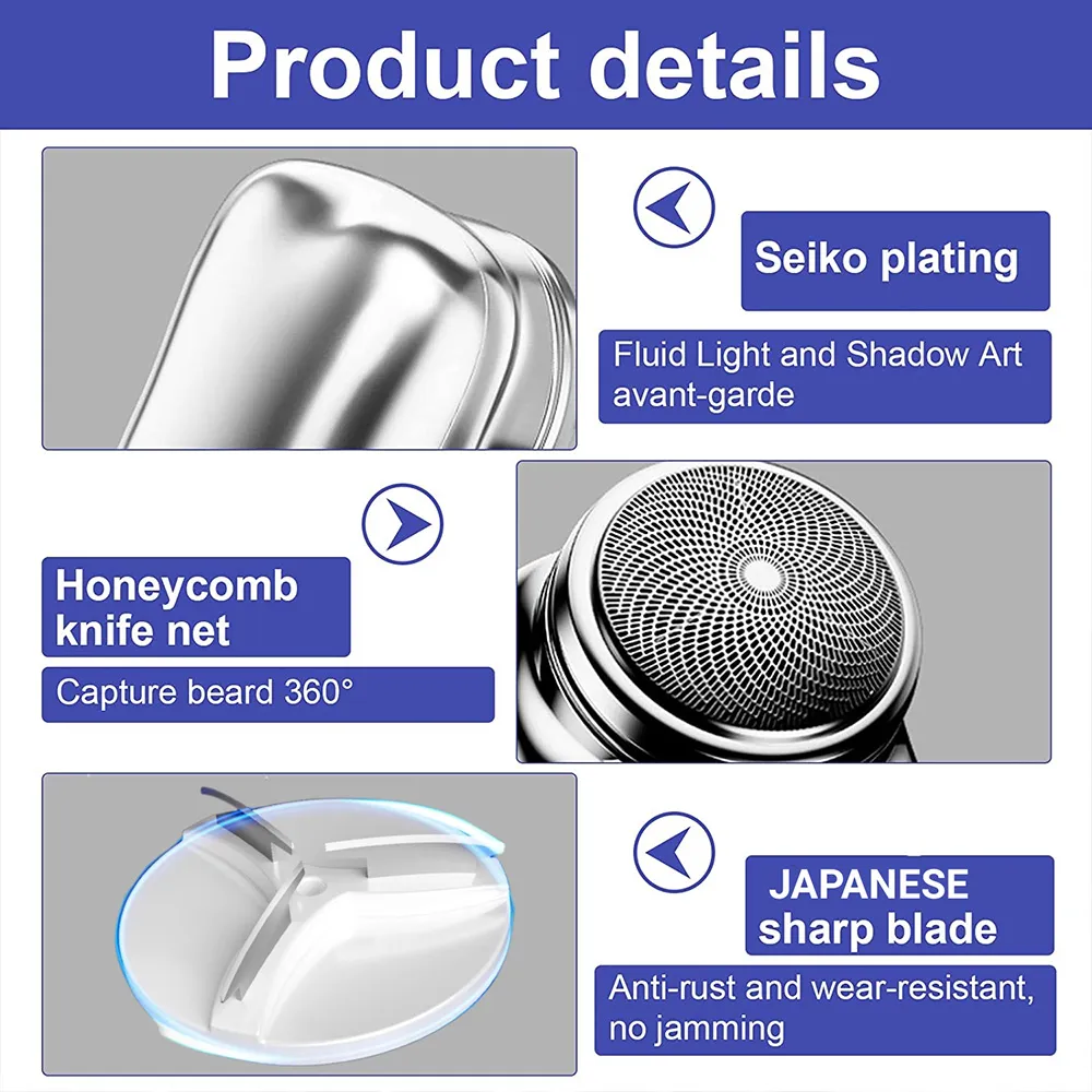 Men's Mini Electric Razor For Rechargeable Flawless Facial Epilator ...