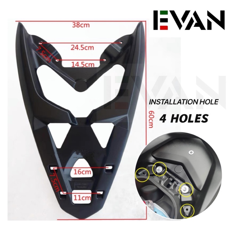 EVAN.SHOP Nmax 155 V1 4Holes Rear Bracket Top Box Bracket Heavy Duty ...