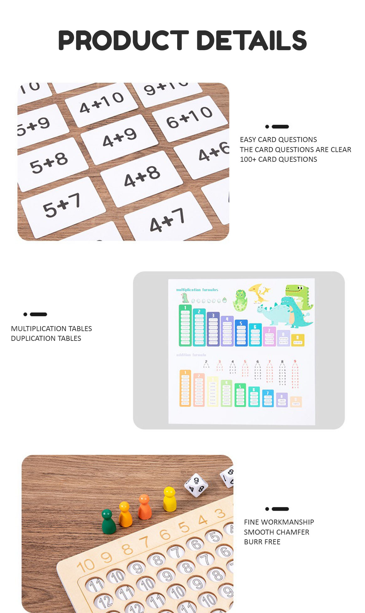 Wooden Math Game, Wooden Math Multiplication and Addition Board for ...
