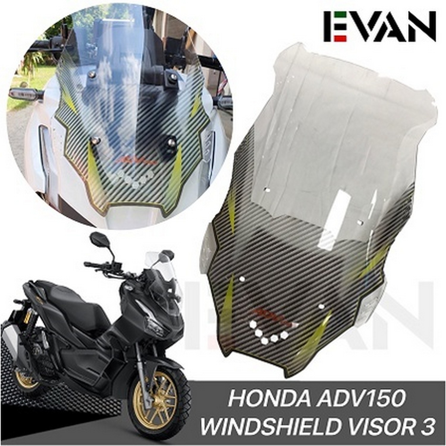 EVAN.SHOP Honda ADV 150 Windshield Visor 3 Variants High Quality ...