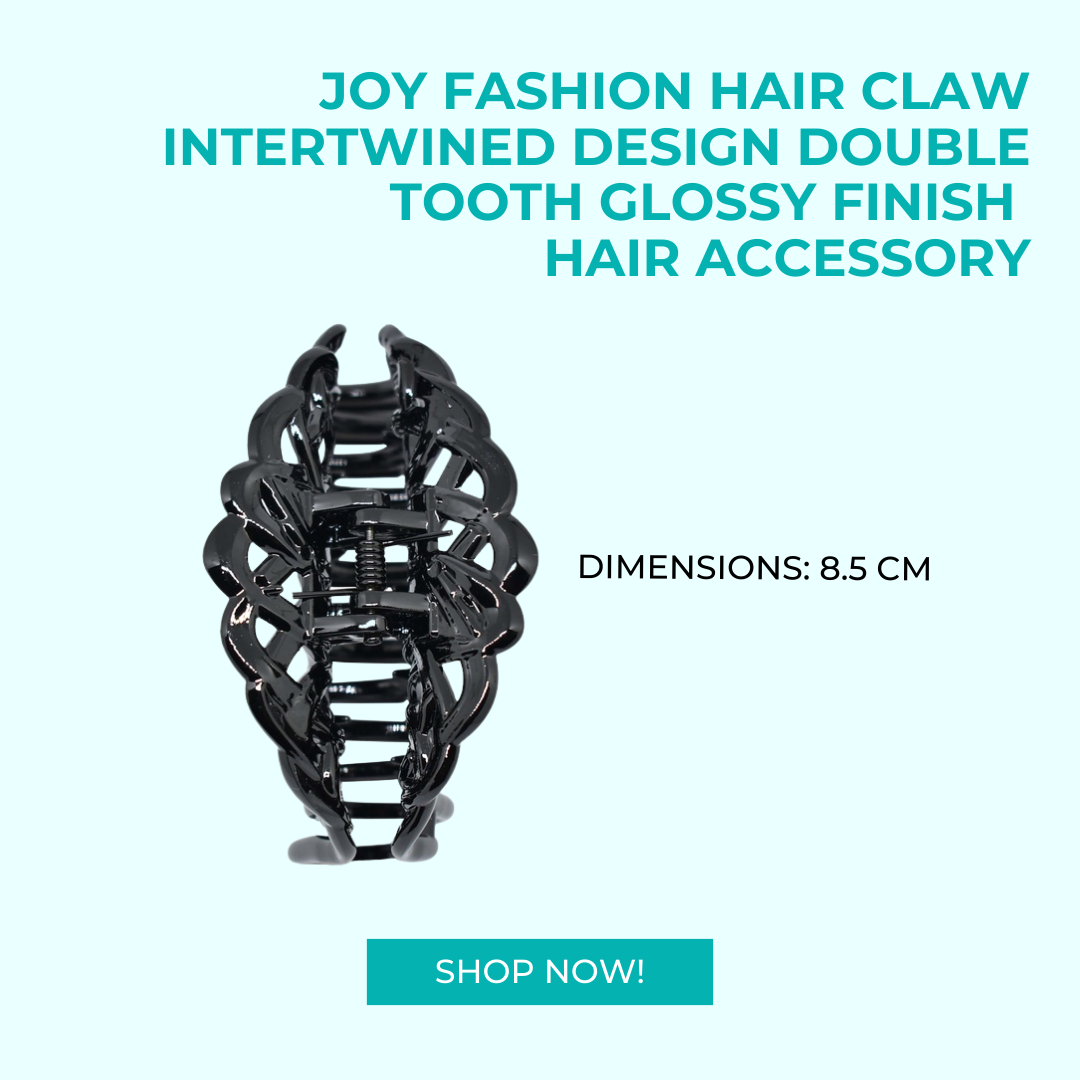 Joy Fashion Hair Claw Intertwined Design Double Tooth Glossy Finish ...