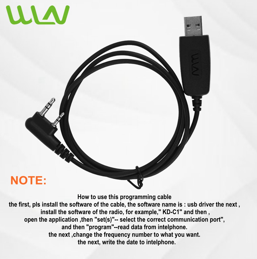 Wln 2 Pin Usb Programming Cable for Kd-c1 Kd-c1 Plus Kd- uv1 Two Way ...