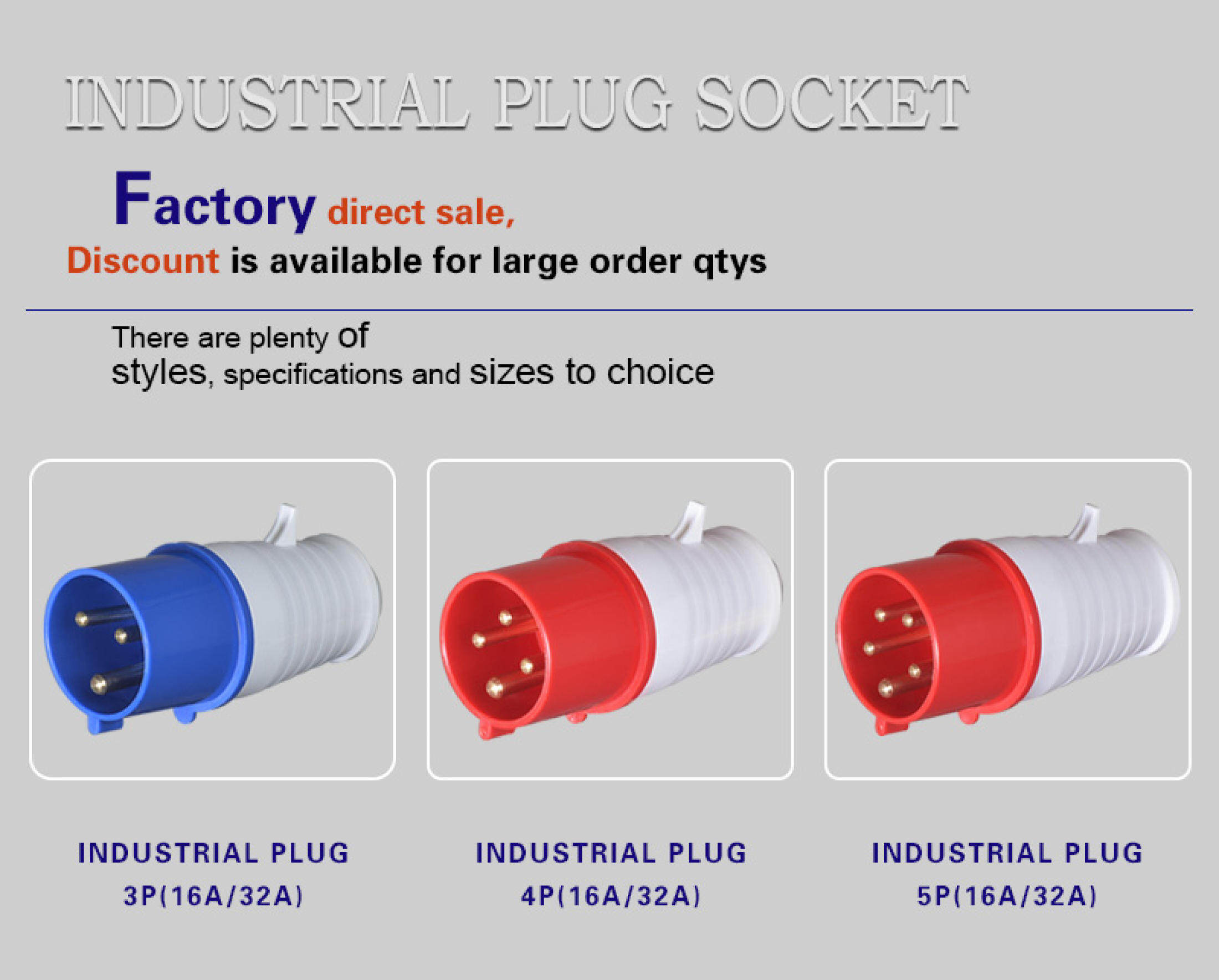 IP44 Industrial Plug Socket Waterproof Connector 4PIN 16A/32A ...