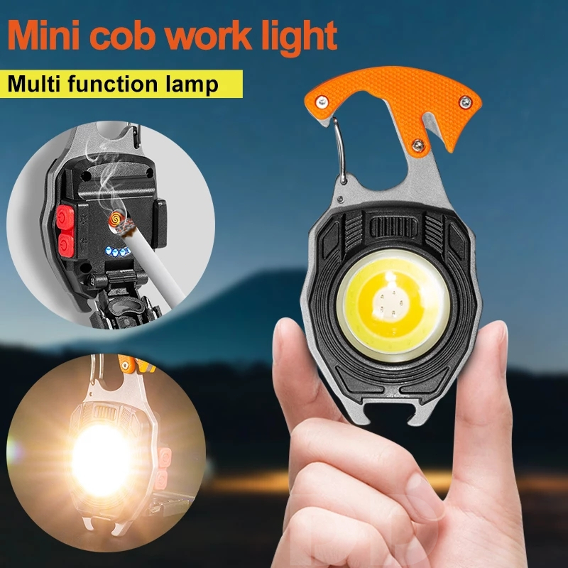 COB Keychain Flashlights, LED Rechargeable Flashlights with Lighter 3 ...
