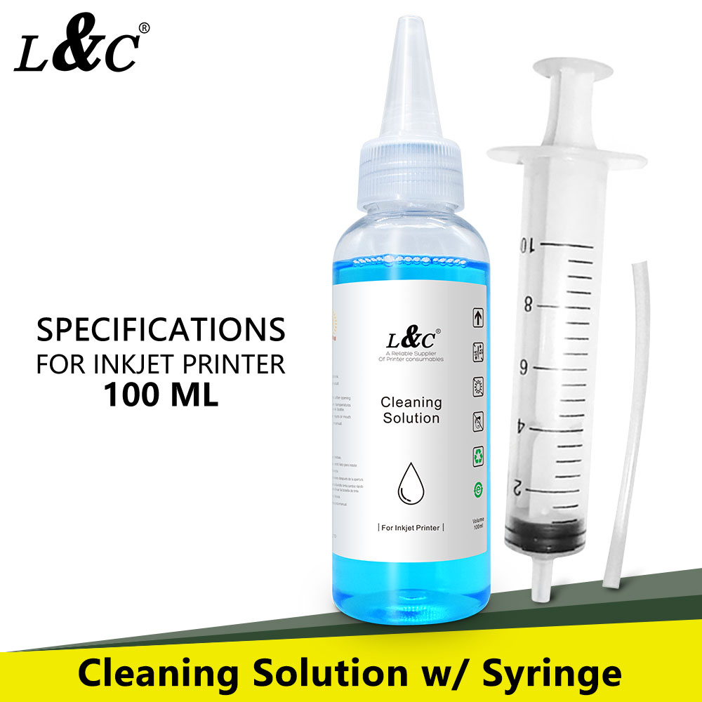 L&C Cleaning Solution For Inkjet Printer & Syringe With Hose Bundle ...