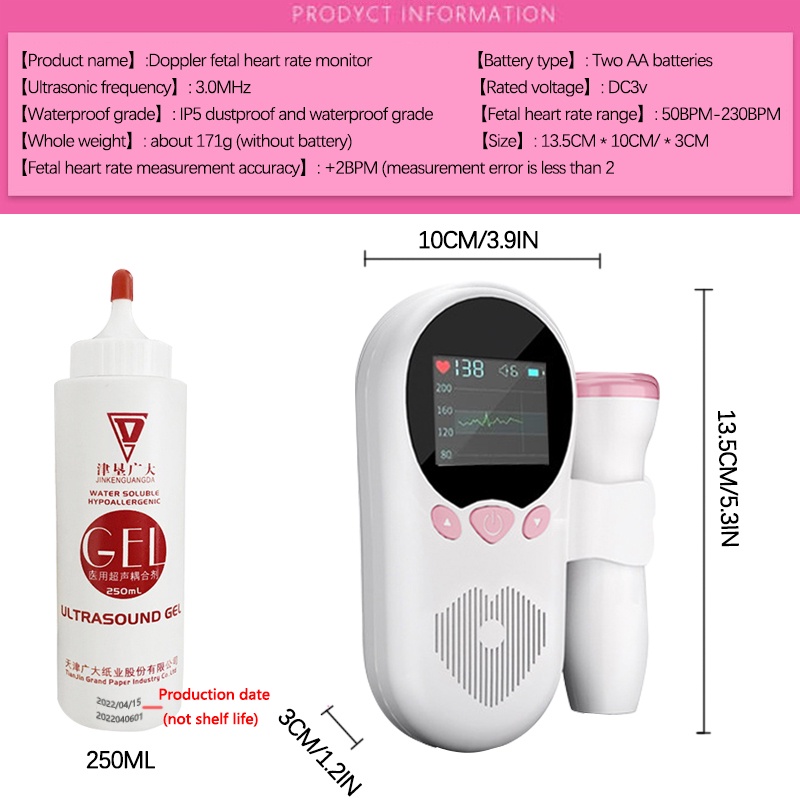 Fetal Doppler Baby Heart Monitor Device Medical LCD Screen Heart Rate ...
