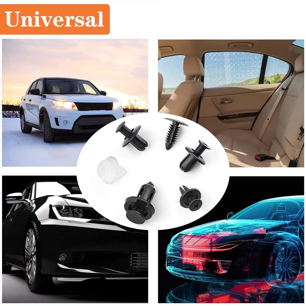 100 Pcs Bumper Clips Car Clips Universal Nylon Car Rivets Fasteners ...