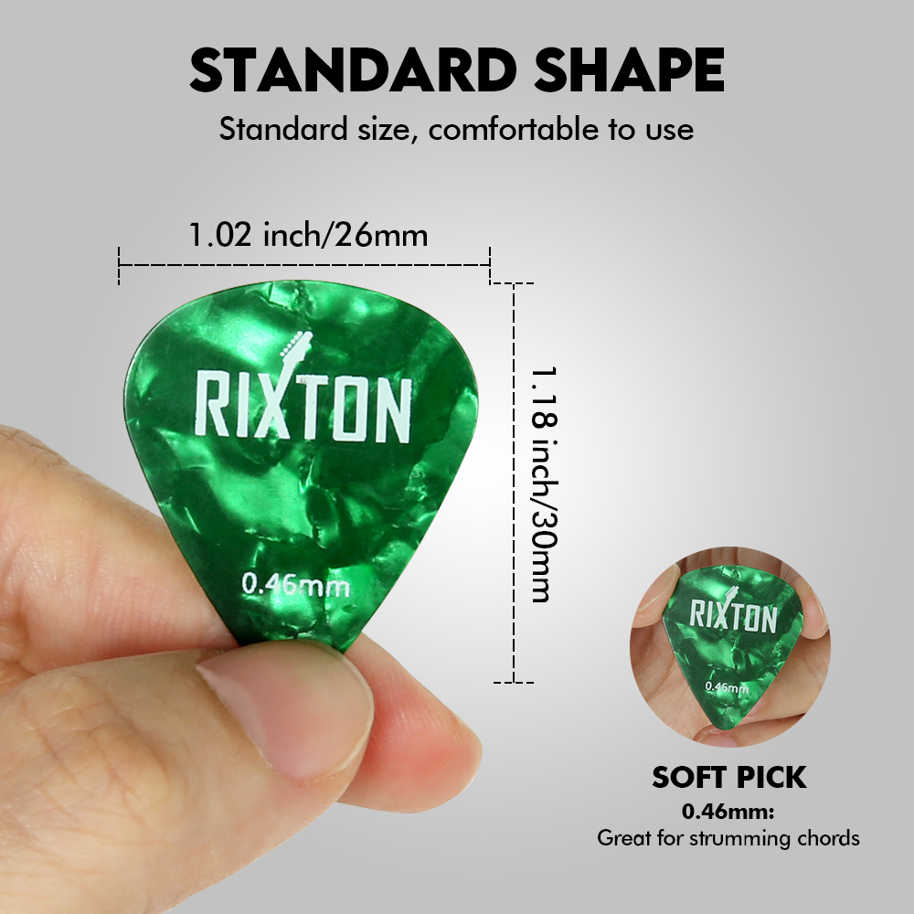 RIXTON Guitar Pick (Random) Plectrum Mediator Celluloid Electric Smooth ...