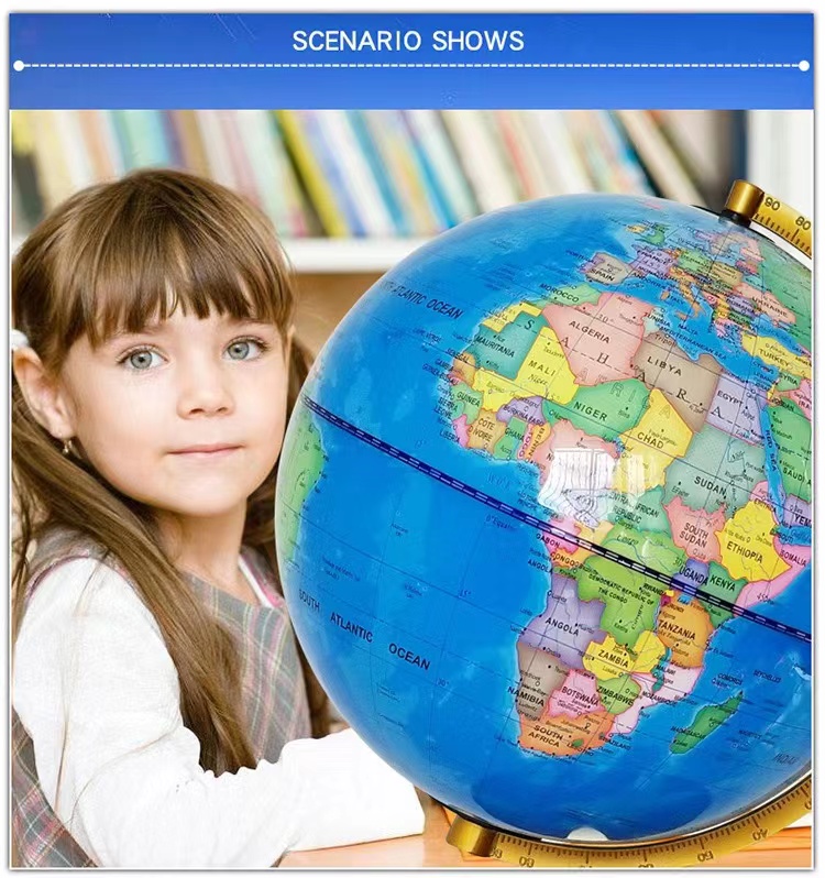 32CM LED World Map Globe Rotating Map Educational Learning Geography ...