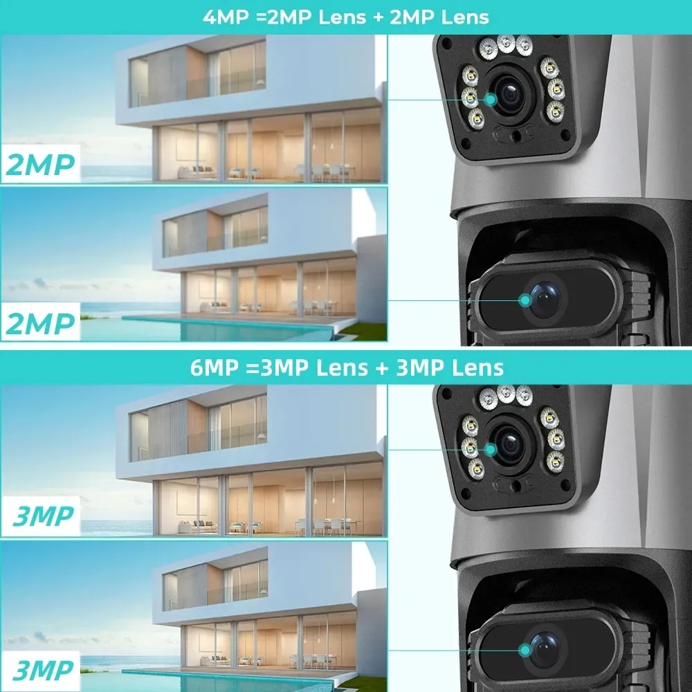 ICSEE XM R13 8MP PTZ CCTV Camera Dual Lens Dual Screen WiFi Outdoor ...