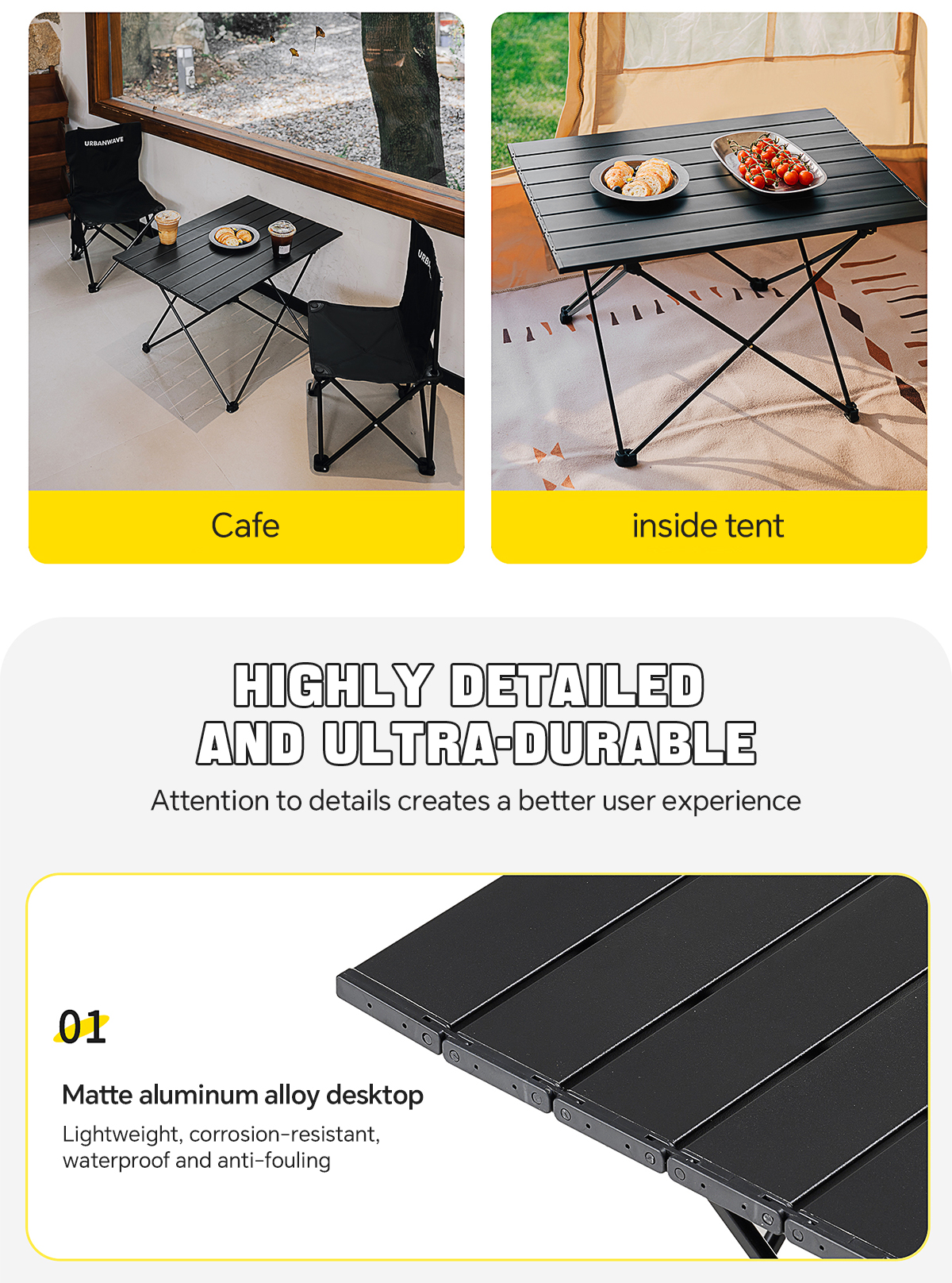 Outdoor Table Portable Folding Camping Table Multifunction Aluminum ...