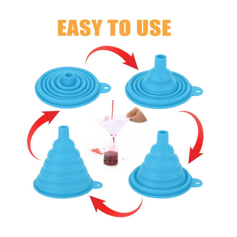 Kitchen Folding Funnel Telescopic Long Neck Funnel Oil Grid Liquid ...