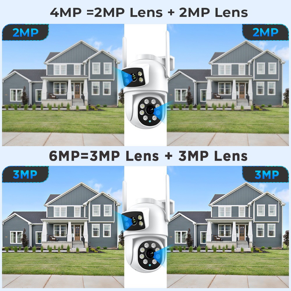 ICSEE XM R6 Dual Lens CCTV Camera 6MP HD Night Vision Wifi PTZ Outdoor ...