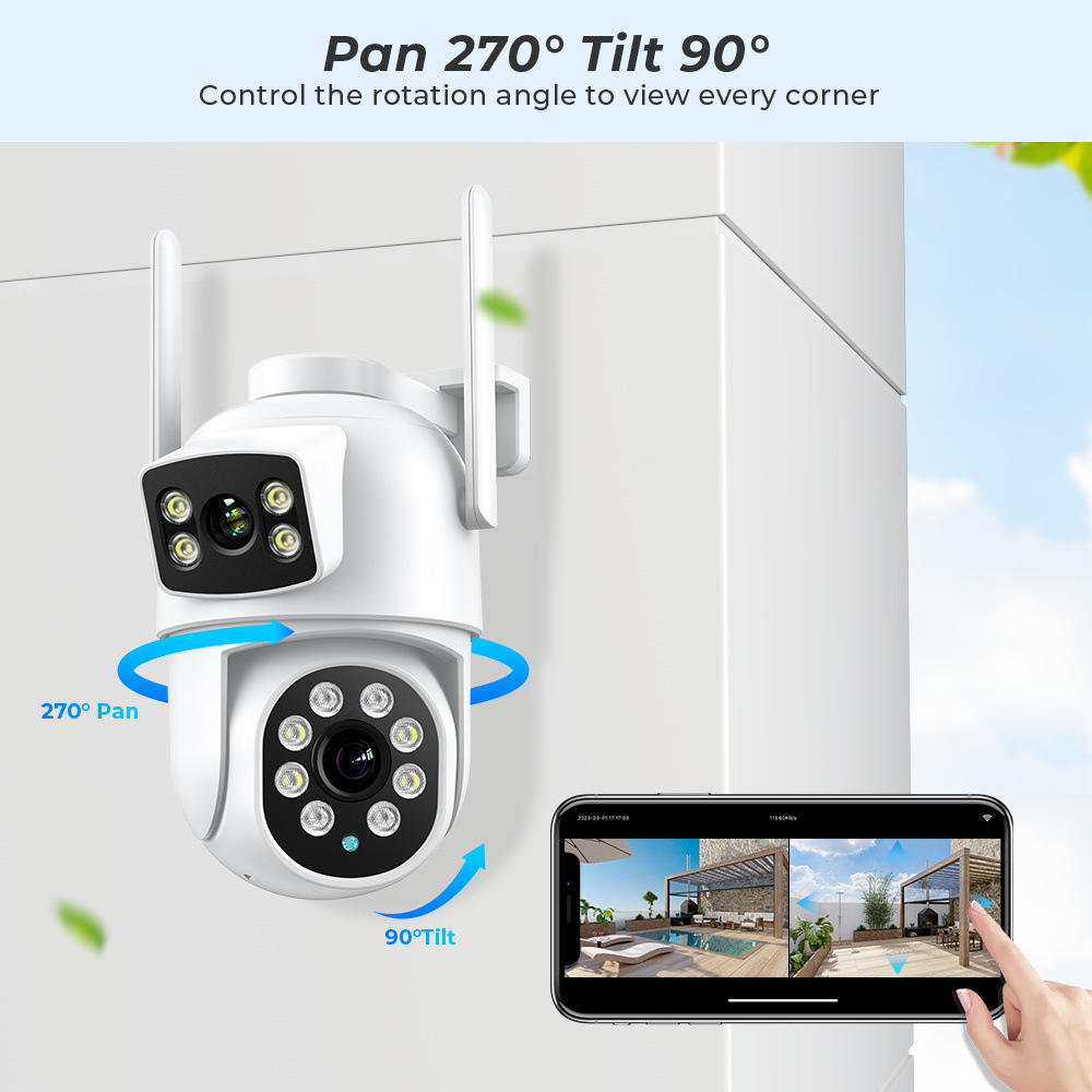 ICSEE XM R6 Dual Lens CCTV Camera 6MP HD Night Vision Wifi PTZ Outdoor ...