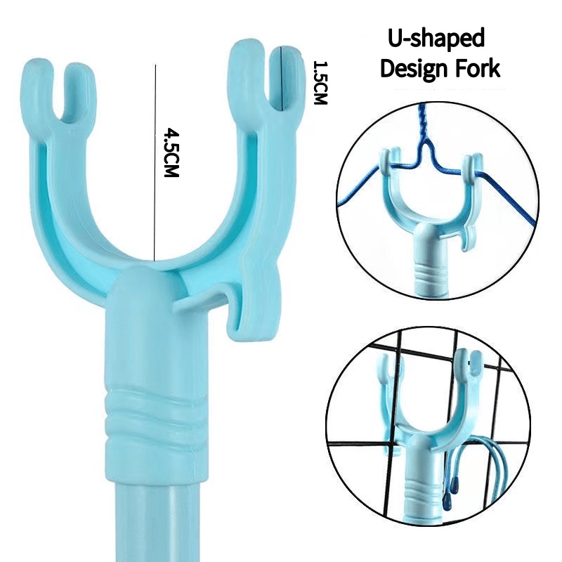 Clothes Rail Clothes Fork Adjustable Clothes Pole Fork Clothes Hook ...