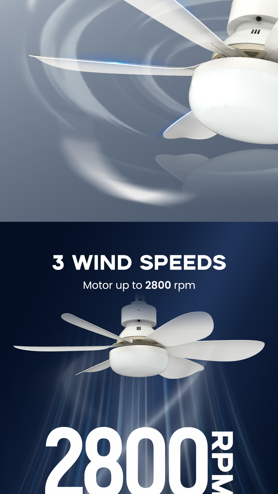 【2 Yrs Warranty】RONG RIVER 40W 3 Color Ceiling Fan With Light Bulb 20 ...