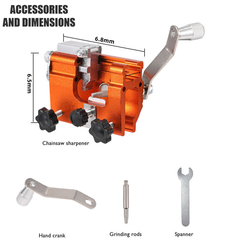 Portable Hand Crank Fast Chainsaw Sharpener Jig Kit Tool Suitable for 8 ...