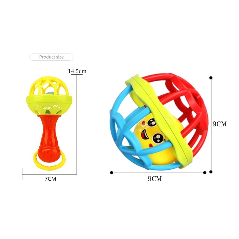 Babyhug Multi Textured Rattling Ball Multicolor - Height 15 cm