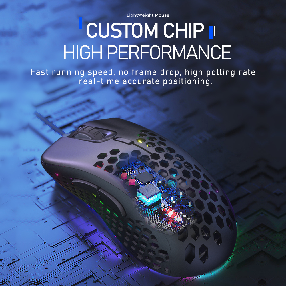 Zeus MR-002 7-button wired gaming mouse RGB backlit gaming hollow ...