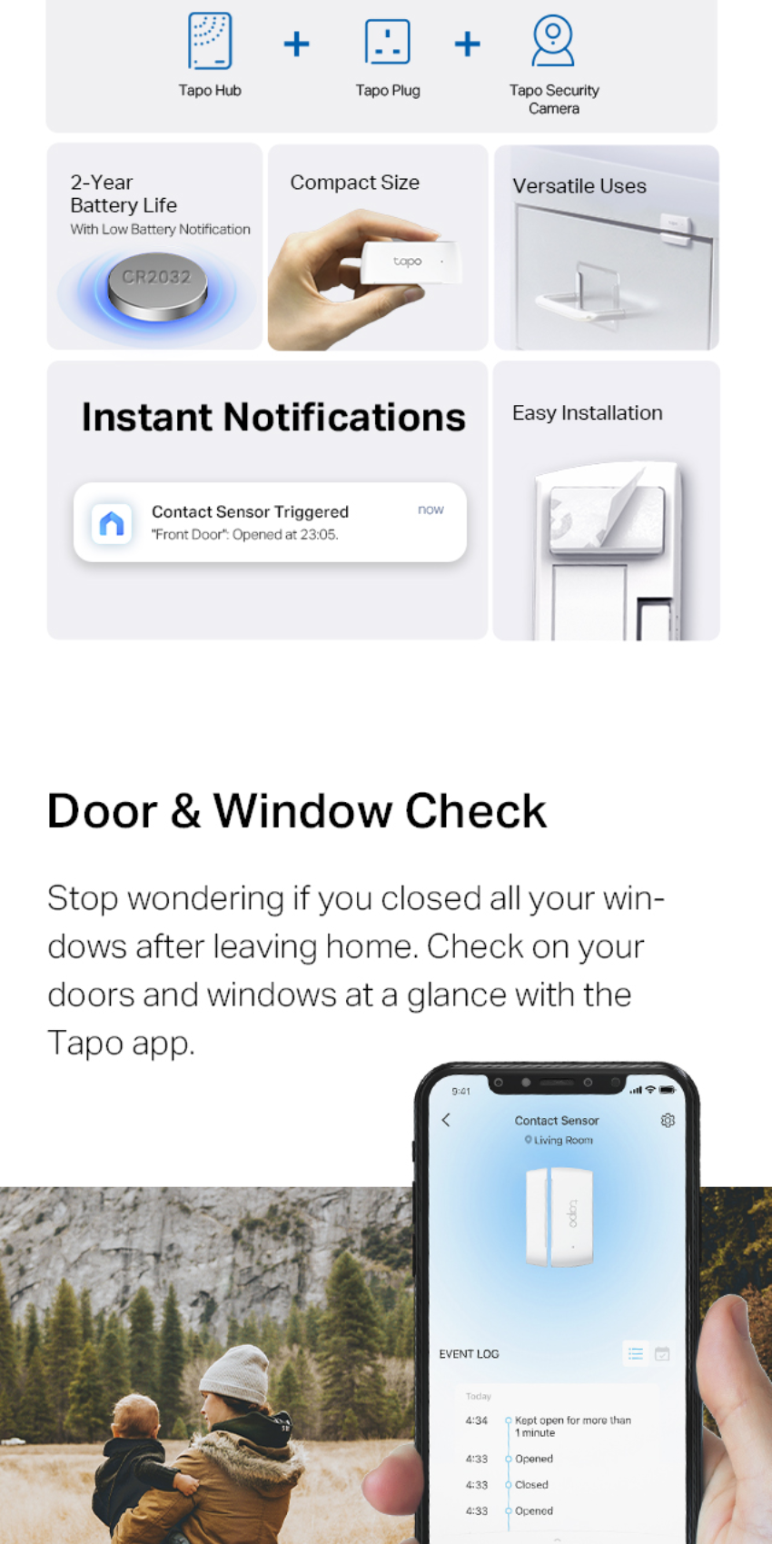 TP-Link | Tapo T110 | Smart Contact Sensor | Motion Sensor Alarm | Door ...