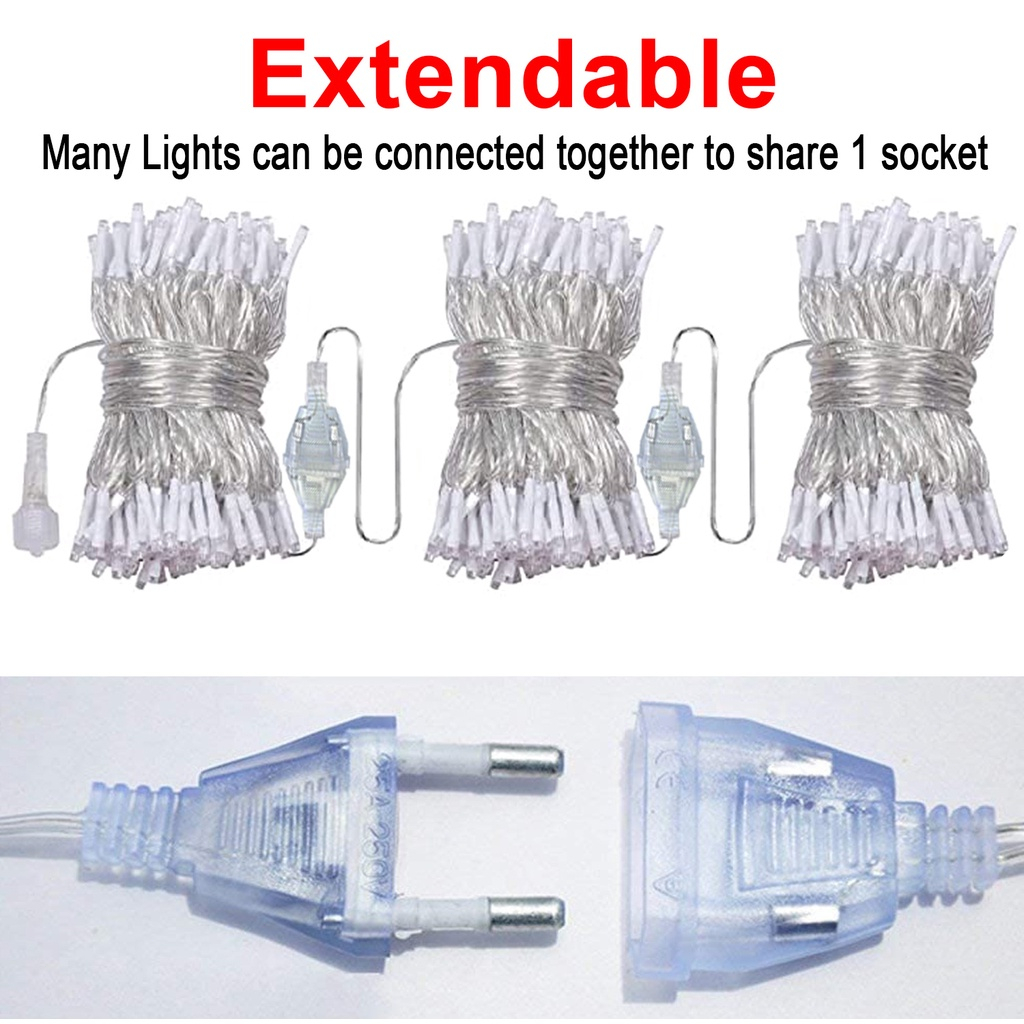 CBLUE Led String Fairy Lights Christmas 50M Connectable Waterproof 220V ...