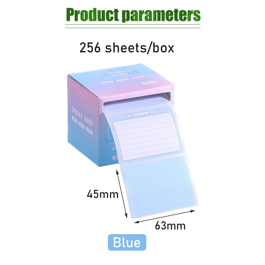 256PCS Sticky Notes Box Pull-out Self-Adhesive Index Labels Tabs Memo ...