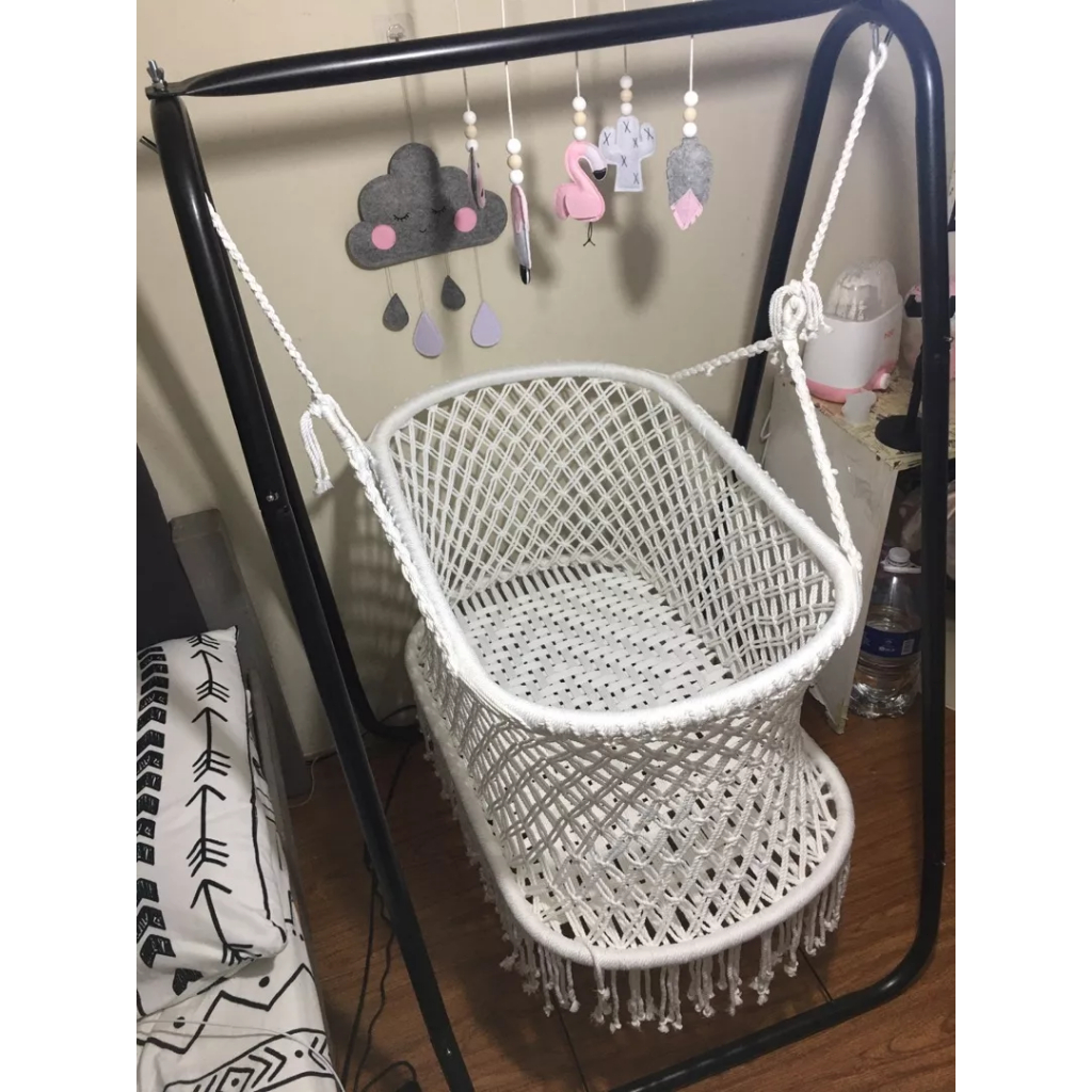【COD】 Duyan For Baby heavyduty Metal Stand Fredd Rope &Free Swing Chari ...
