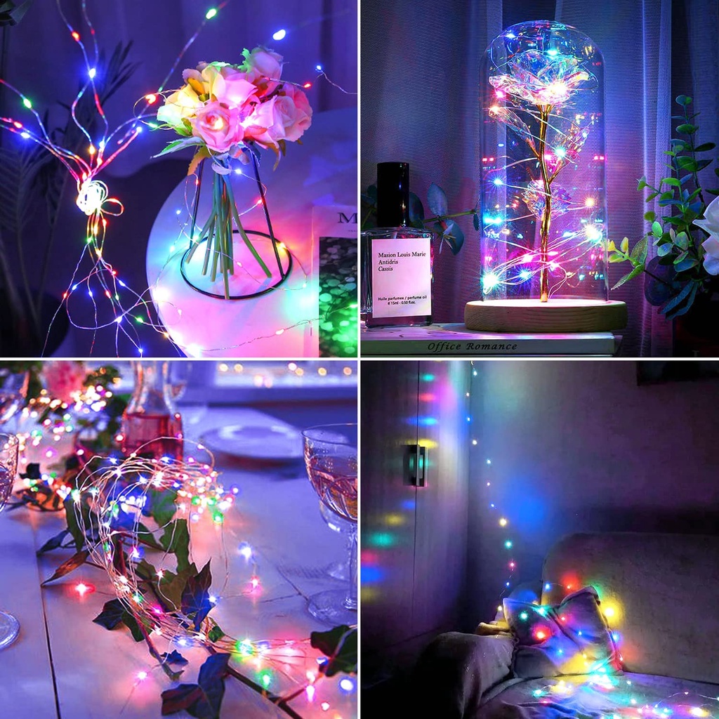 CBLUE LED Solar Fairy Lights 7/12/22M Christmas String Waterproof 8 ...