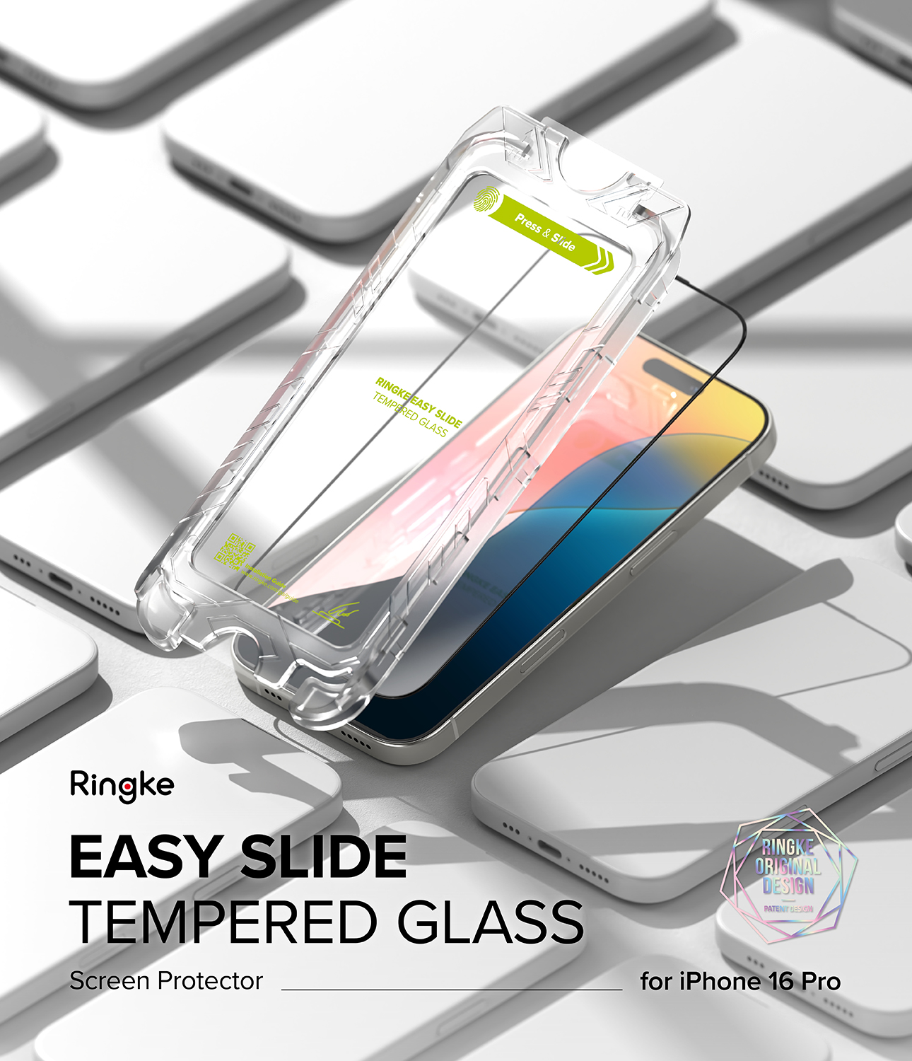 Ringke Easy Slide Tempered Glass Screen Protector for Apple iPhone 16 ...